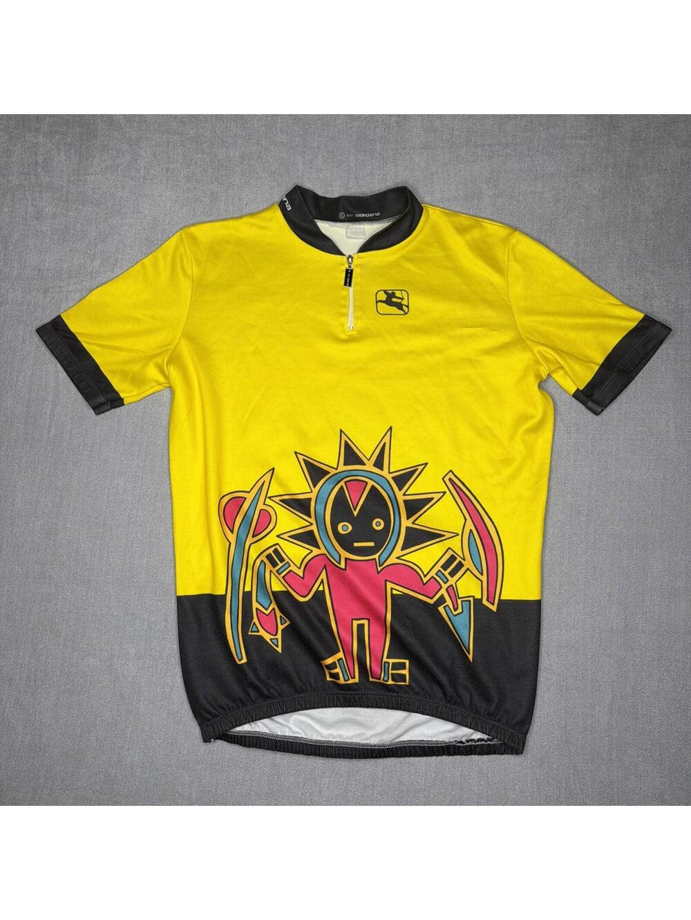 Vintage Giordana Men’s XL Cycling Jersey 90s Y2K Aztec Retro Bike Shirt Italy